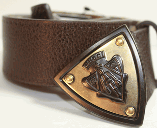 Gucci Mens Leather Emblem Belt by kingofmadisonavenue