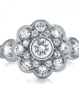 Cubic Zirconia Flower Shape Fashion Right Hand Ring