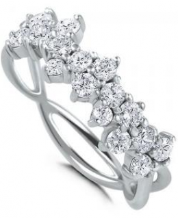 Sterling Silver Cubic Zirconia Fashion Right Hand Ring