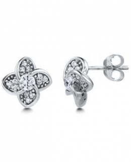 CZ Flower Stud Earrings