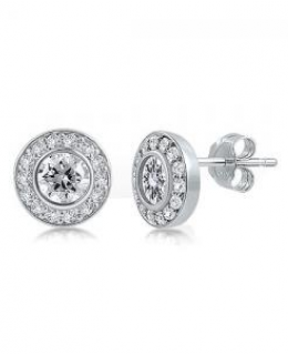 Cubic Zirconia Round Stud Earrings