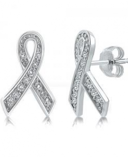 Cubic Zirconia Ribbon Stud Earrings