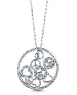 CZ Peace and Heart Pendant