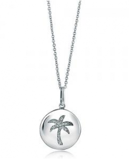 CZ Palm Tree Medallion Pendant