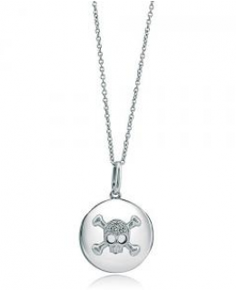 Cubic Zirconia Skull Medallion Pendant