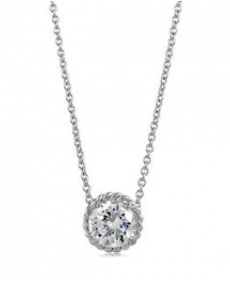 Round Cubic Zirconia Solitaire Pendant