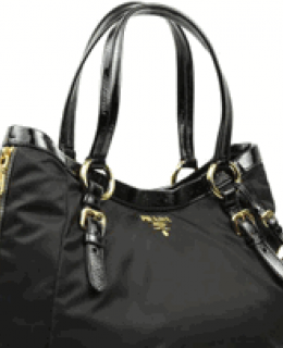 Prada Tessuto Vernice Black Handbag BR4098