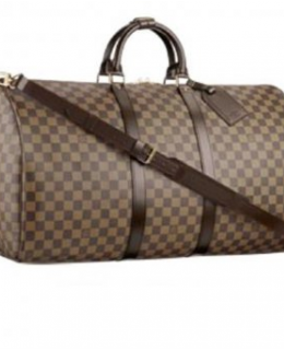 Buy LV DAMIER EBENE KEEPALL 55 SHOULDER STRAP N41414 Duffle -$269