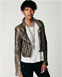 Leather Jackets-  Distressed Biker Jacket