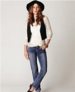 Skinny Jeans- Vintage Thrift Wash Straight Leg Denim