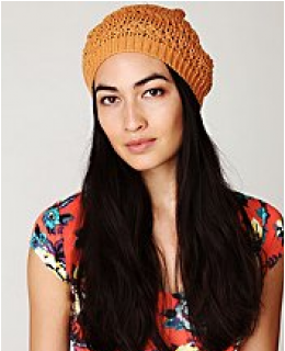 Cold Weather Hats- Cotton Open Knit Beret