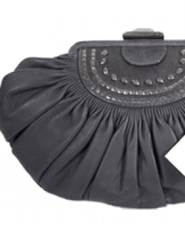 Christian Dior Grey Leather Plisse Anthracite Clutch