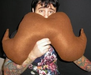 mustache pillow