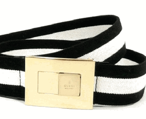 Gucci Web Canvas Belt Blue White